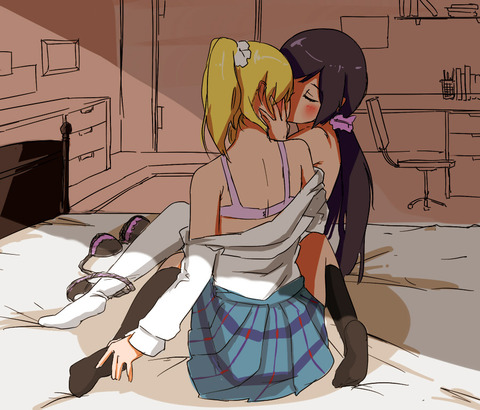 女の子同士虹百合画像01