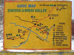 ヌブラ渓谷案内図