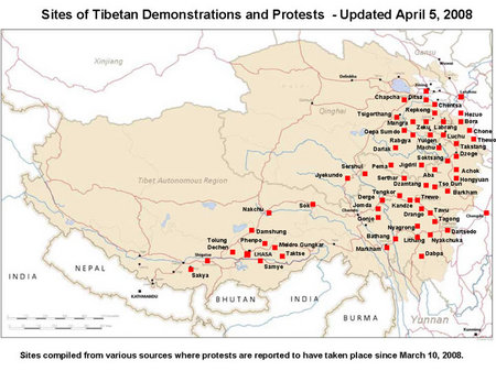 map of protest