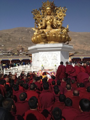 Monks and people praying _17 March 2012