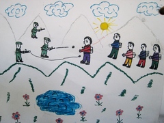 ダラムサラ難民一時収容所・子供の絵４