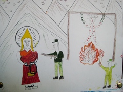 ダラムサラ難民一時収容所・子供の絵３