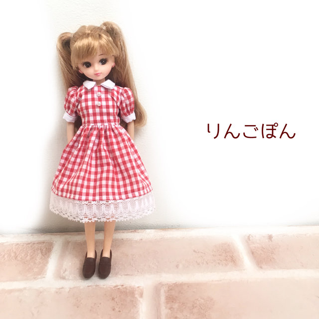 リカちゃん服 チェックシャツワンピース リカちゃん服 チェックシャツ