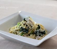 ほうれん草と白身魚のレモンクリームパスタ