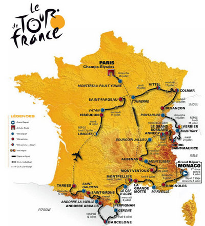 ツール・ド・フランス2009コース図