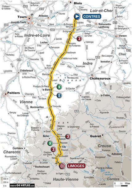パリ〜ニース第2ステージ地図