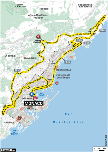 ツール・ド・フランス第1ステージコース図