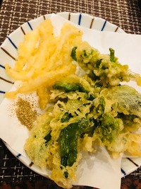 菜の花とわかさぎの天ぷら