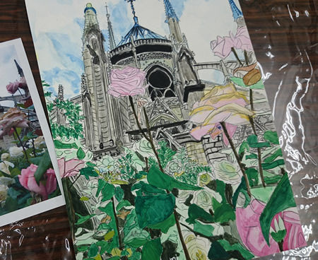 小学生が水彩画で高度な着彩テクニックを学ぶ【小学生の教育編