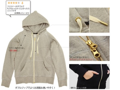 きれいめに着られるジップアップパーカー 楽天