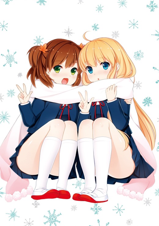 銀色、遥か【名白椛＆ベスリー】二人マフラー 画像（イラスト：恋泉天音）