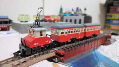 新品同様 銚子電鉄デキ3 トロリーポール2台 & ハフ1・ハフ2 セット【極小】 銚子電気鉄道デキ3 2016年特別展仕様 | 鉄道模型店 Models IMON