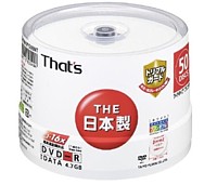 ����Ͷ���� That's DVD-R�ǡ����� 16��®4.7GB �ȥ�ץ륬����(�ϡ��ɥ�����)�磻�ɥץ�󥿥֥� ���ԥ�ɥ륱����50���� DR-47WWY50BNT