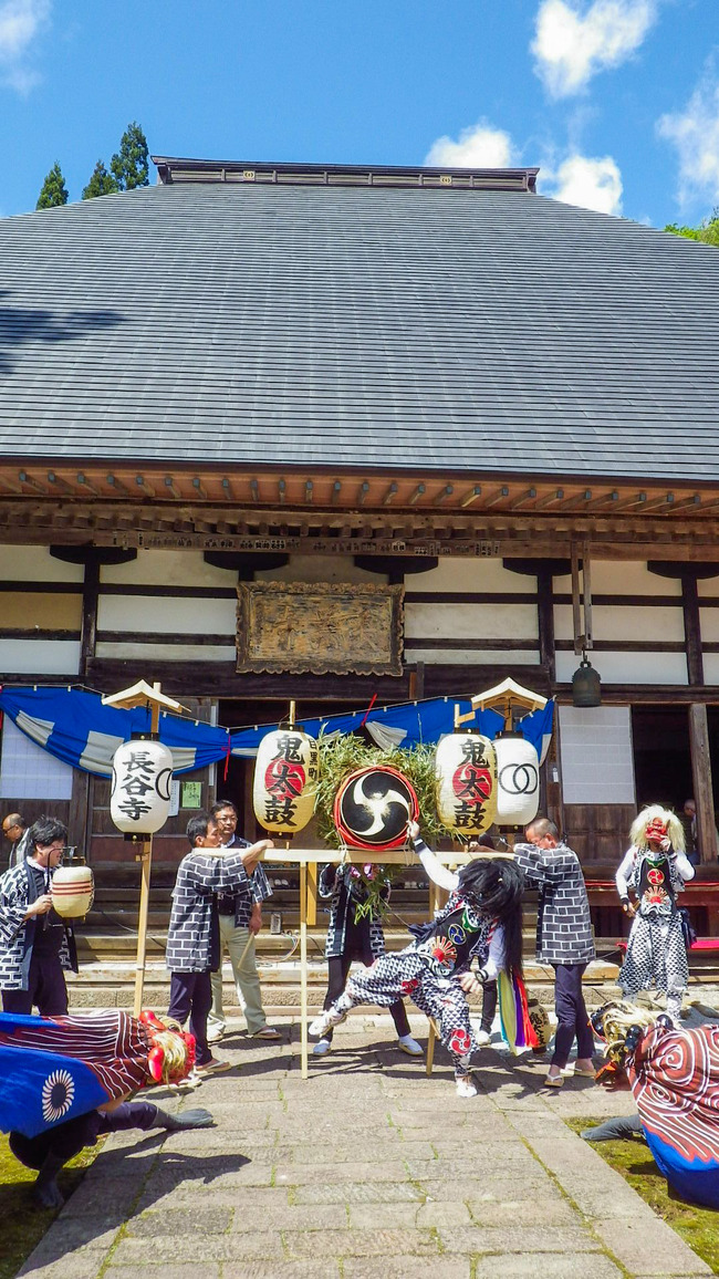 長谷寺ぼたん祭り鬼太鼓2