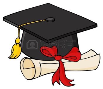 9634046-大学院の黒の帽子と卒業証書