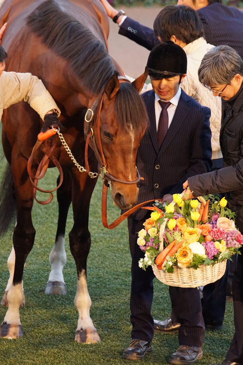 [競馬] 引退式で花を食べてしまうモーリスが可愛すぎる件♪