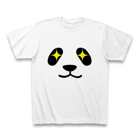 【眼光キラ〜ン?眼光鋭いパンダTシャツ!】かおシリーズ パンダ(眼光キラリver.) ClubTオリジナルTシャツ (ホワイト)