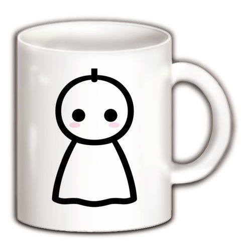 【かわいいてるてる坊主で、あした天気になあれ!】かわキャラシリーズ てるてる坊主 マグカップ(ホワイト)【かわいい雑貨!かわいいマグカップ】