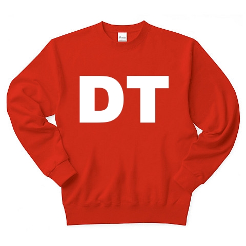 【童貞Tシャツ!童貞グッズ!童貞だっていいじゃない。人間だもの。】レッテルシリーズ DT(白文字ver) トレーナー Pure Color Print(赤)