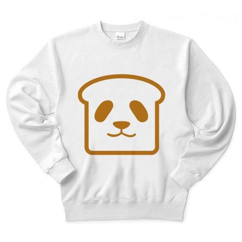 【パンダTシャツ!パンダグッズ!なんなんだ?食パンダ!】かわキャラシリーズ 食パンダ トレーナー(ホワイト)【おもしろTシャツ春のパンダまつり】