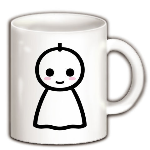 【かわいいてるてる坊主で、あした天気になあれ!】かわキャラシリーズ てるてる坊主(口ありver) マグカップ(ホワイト)【かわいいてるてる坊主グッズ】