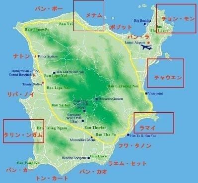 サムイ島の地図