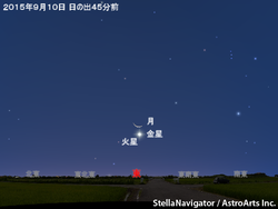 9月12日(土)細い月と木星が接近