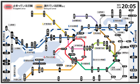 路線図式の運行情報:路線図イメージ(現行)