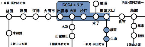 山陰地方のICOCAエリア 2018