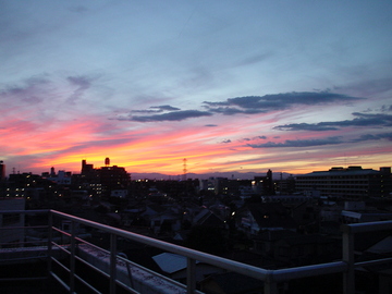 ジムからの夕陽