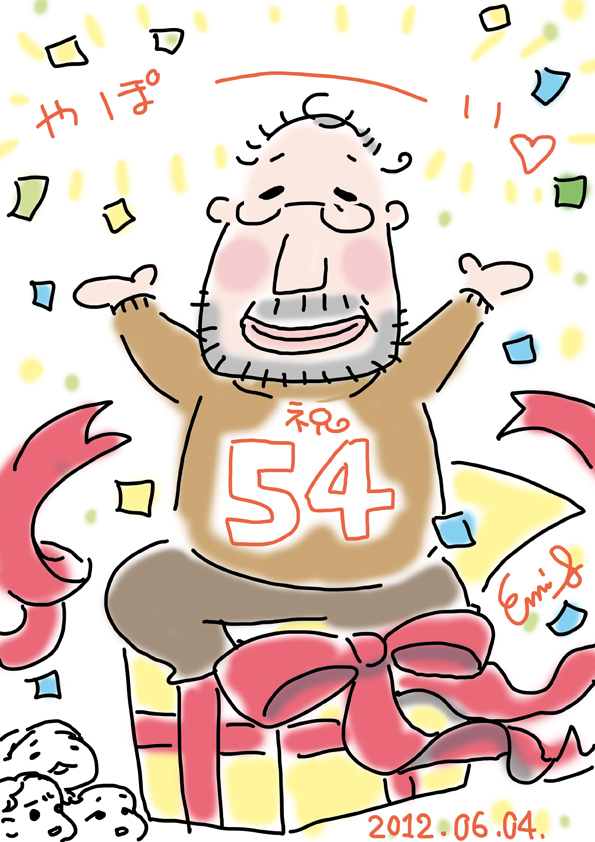 フランダースの夫。と娘(ベルギーで似顔絵☆家族)
