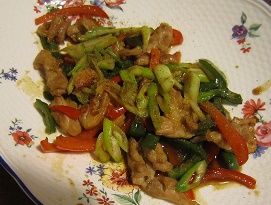 鶏のせりと野菜炒め
