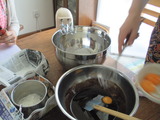 ガトーショコラ作成中