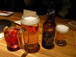 ビールとOBビール