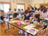 あおや和紙工房でのワークショップ