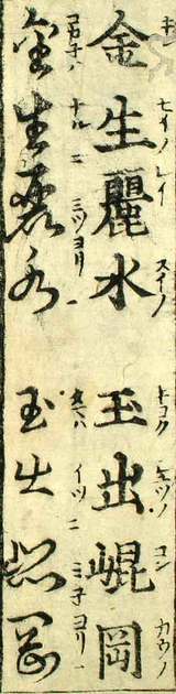 金生麗水 玉出昆岡 : 千字文
