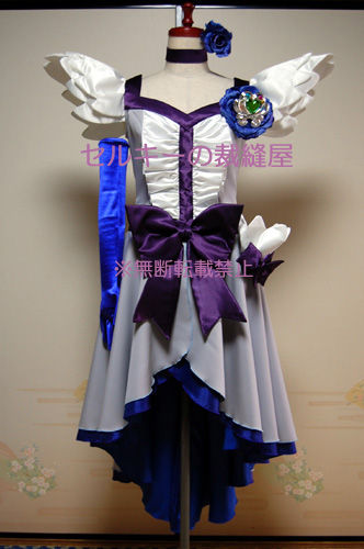 ハートキャッチプリキュア キュアムーンライトコスプレ衣装ピアス付き