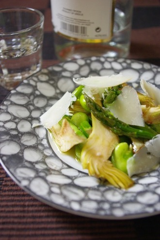 2011.04.12 raw spring vegetable with kefalotyri shavings