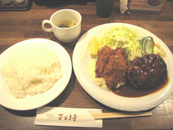 ぶどう亭 カキフライ&ハンバーグセット