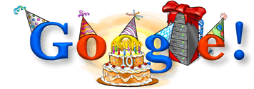 グーグル(Google)は創立10周年ロゴ