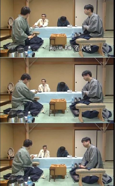 羽生善治にサインを求める東公平