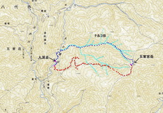 五家荘・大古屋谷・ナルコ谷遡行図