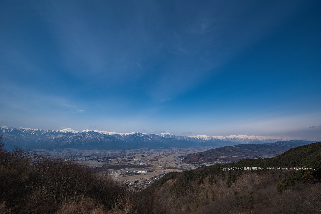 北アルプスの峰々
