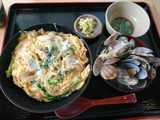 牡蠣の卵とじ丼・あさり汁大セット@魚食堂たわら
