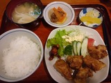 鶏のから揚げ定食@はやせ