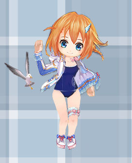 【白猫】茶熊スク水カモメのSDはこんな感じ!?コラで再現してみた!【プロジェクト】