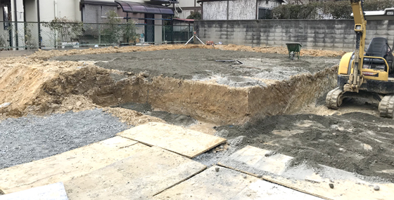 地盤調査の結果、地盤強度は良好。改良工事は不必要でした