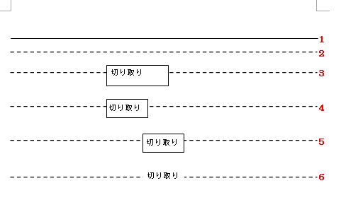 切り取り線を作る オートシェイプ パソコン講師の雑記録