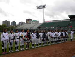 試合前整列