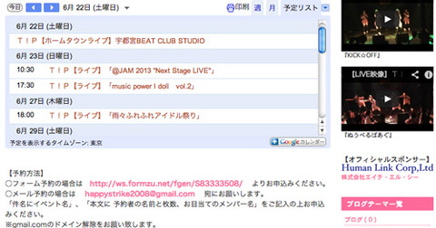 googlecalender表示
